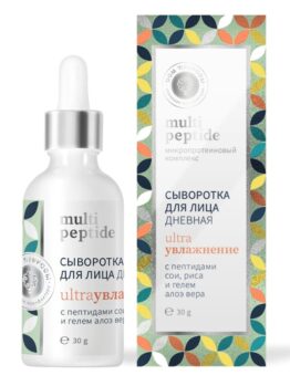 Сыворотка для лица дневная с пептидами сои, риса и гелем алоэ вера «Multi Peptide» - UltraУвлажнение